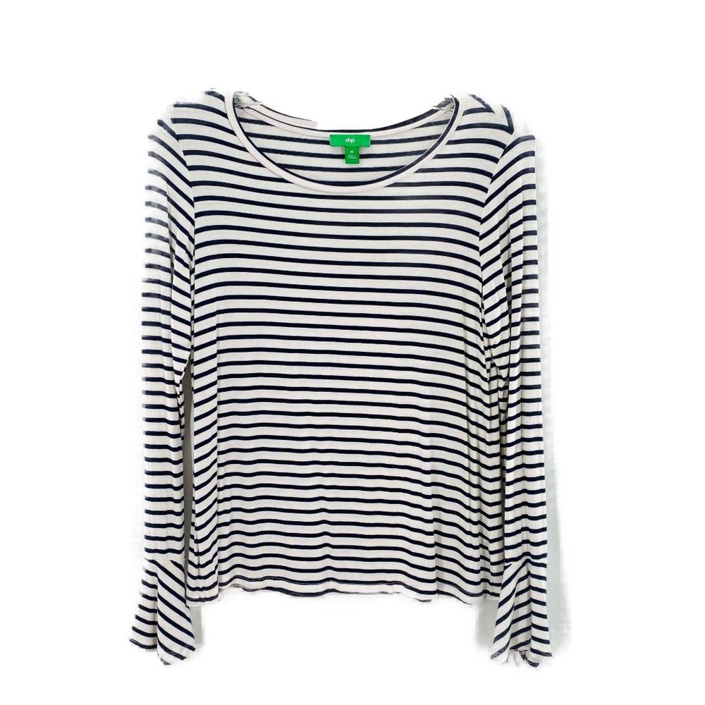 Dip Womens Blouse White Black Striped Top